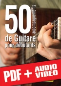 50 accompagnements de guitare pour débutants (pdf + mp3 + vidéos)
