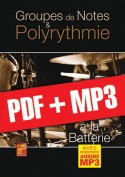 Groupes de notes & polyrythmie à la batterie (pdf + mp3)