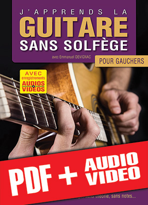 J’apprends la guitare sans solfège pour gauchers (pdf + mp3 + vidéos)