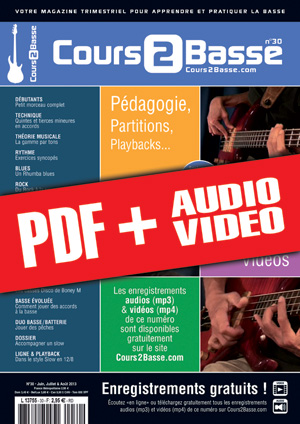 Cours 2 Basse n°30 (pdf + mp3 + vidéos)