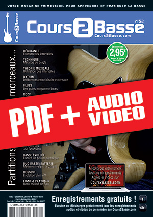 Cours 2 Basse n°52 (pdf + mp3 + vidéos)