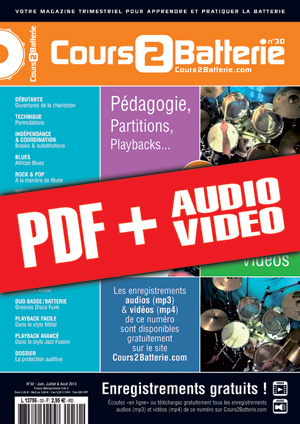 Cours 2 Batterie n°30 (pdf + mp3 + vidéos)