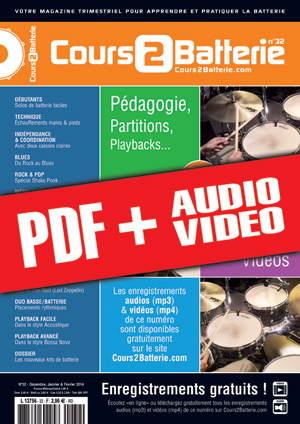 Cours 2 Batterie n°32 (pdf + mp3 + vidéos)