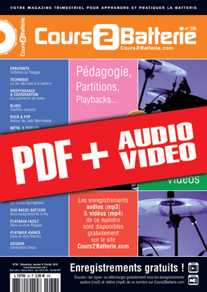 Cours 2 Batterie n°36 (pdf + mp3 + vidéos)