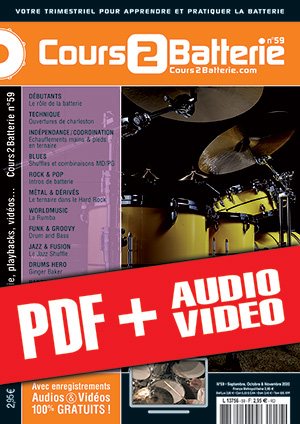 Cours 2 Batterie n°59 (pdf + mp3 + vidéos)