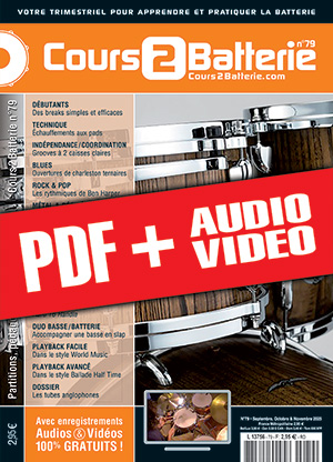 Cours 2 Batterie n°79 (pdf + mp3 + vidéos)
