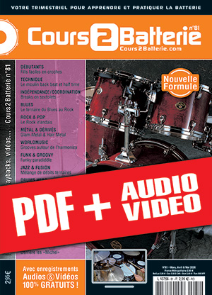 Cours 2 Batterie n°81 (pdf + mp3 + vidéos)