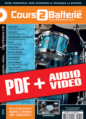Cours 2 Batterie n°82 (pdf + mp3 + vidéos)