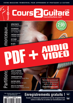 Cours 2 Guitare n°40 (pdf + mp3 + vidéos)