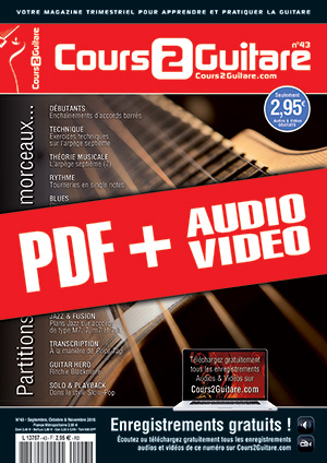 Cours 2 Guitare n°43 (pdf + mp3 + vidéos)