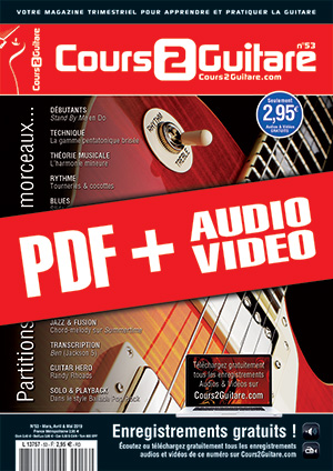 Cours 2 Guitare n°53 (pdf + mp3 + vidéos)