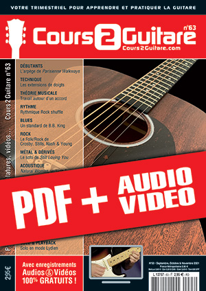 Cours 2 Guitare n°63 (pdf + mp3 + vidéos)