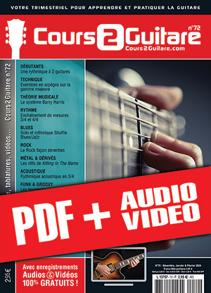 Cours 2 Guitare n°72 (pdf + mp3 + vidéos)