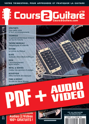 Cours 2 Guitare n°78 (pdf + mp3 + vidéos)