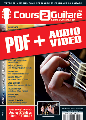 Cours 2 Guitare n°79 (pdf + mp3 + vidéos)