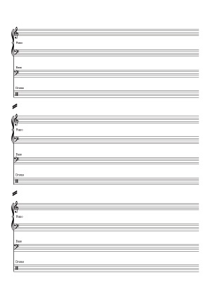 Score complet Piano/Basse/Batterie