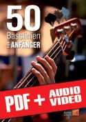 50 Basslinien für Anfänger (pdf + mp3 + videos)