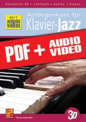 Anfängerkurs für Klavier-Jazz in 3D (pdf + mp3 + videos)