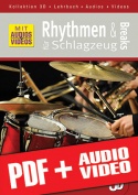 Rhythmen und Breaks für Schlagzeug in 3D (pdf + mp3 + videos)