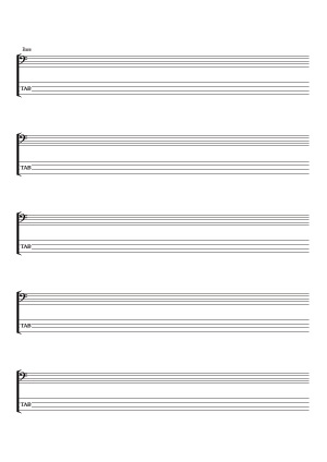 Bass guitar (scores & tablatures) / (score and tab notation)